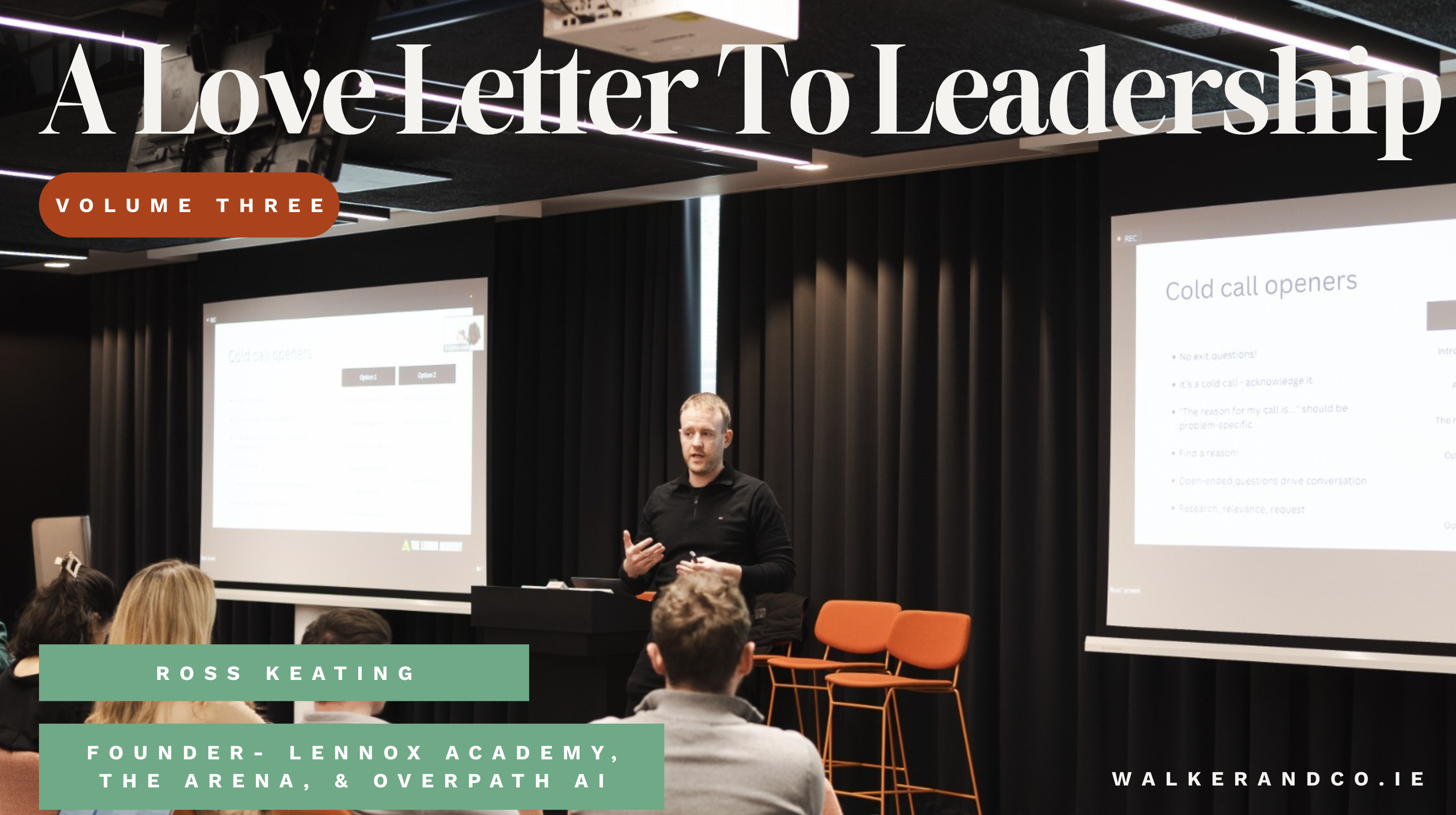 Founder presenting to a group in a live training session