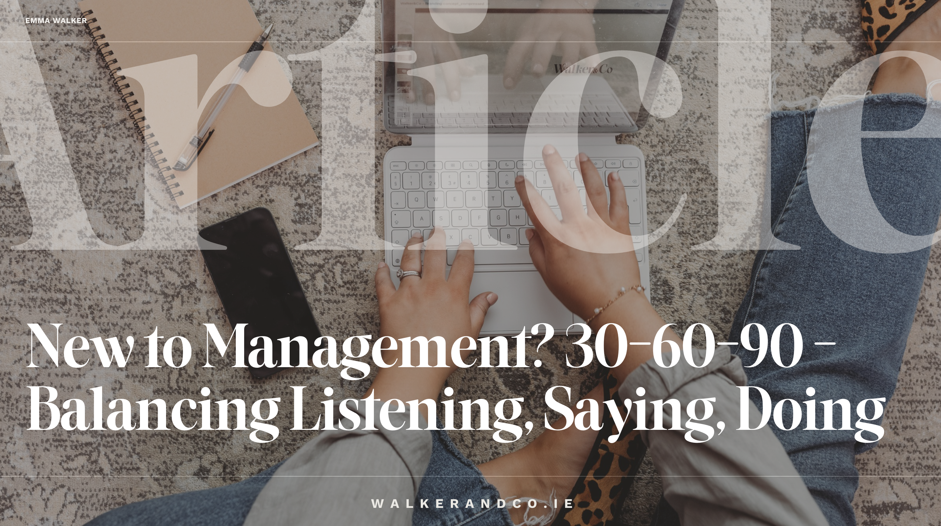 Working on a laptop and phone